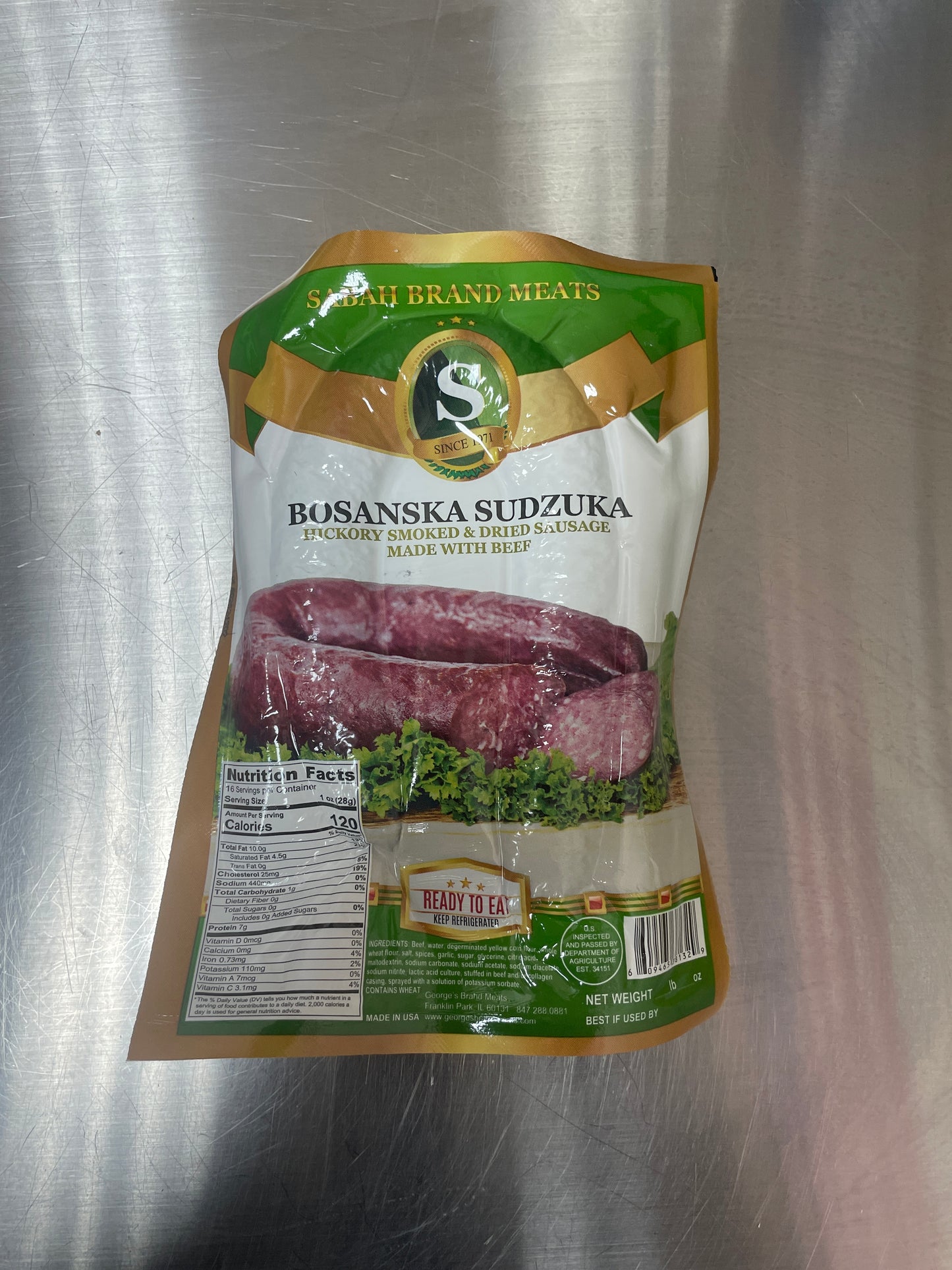 Bosanska Sudzuka Hickory Smoked Dried Sausage Made w/Beef