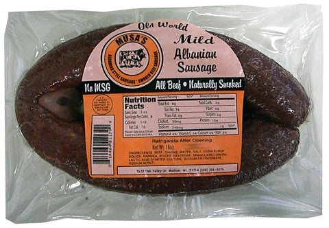 Musa's Albanian Style Beef Sausage Mild 1 lb
