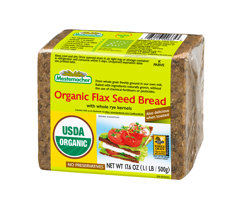 Mestemacher Organic Flax Seed Bread 500g