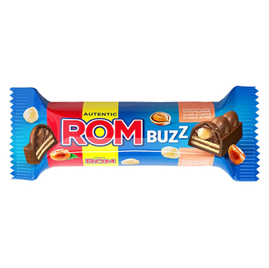 Romanian Chocolate Wafer - Rom Buzz With Hazelnuts 50g