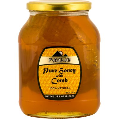 Pyramid Honey with comb 1100g