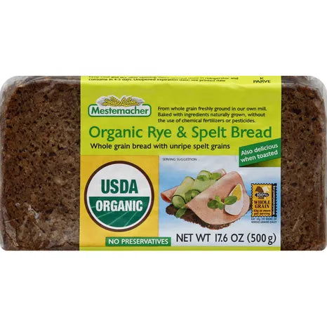 Mestemacher Organic Rye and Spelt Bread 17.6 oz